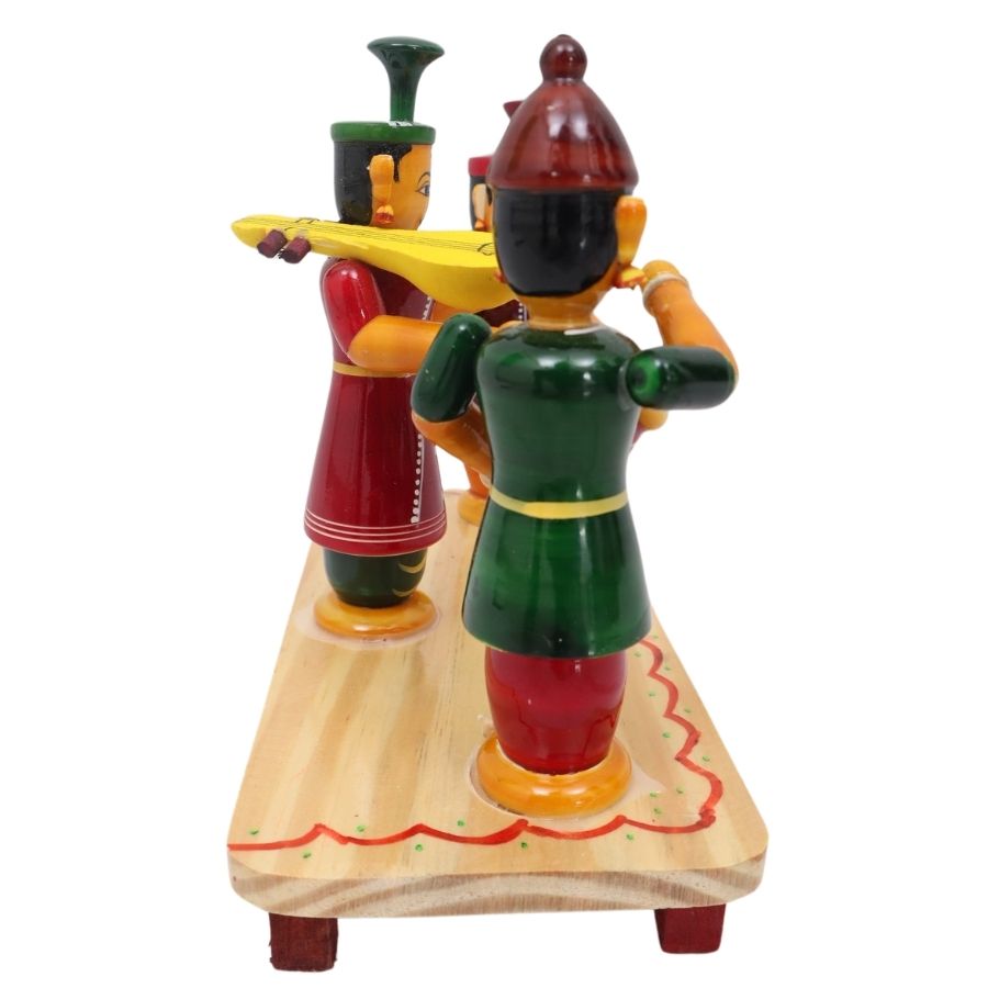 IndiaFx Handcrafted Etikoppaka Burrakatha Set | 22 CM