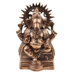 Divine Aura Brass Ganesha Idol with Prabhavali – Remover of Obstacle