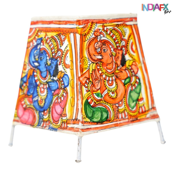 Tholu Bommalata Leather Lamp - Hand-Painted by Andhra Artisans (13cm)