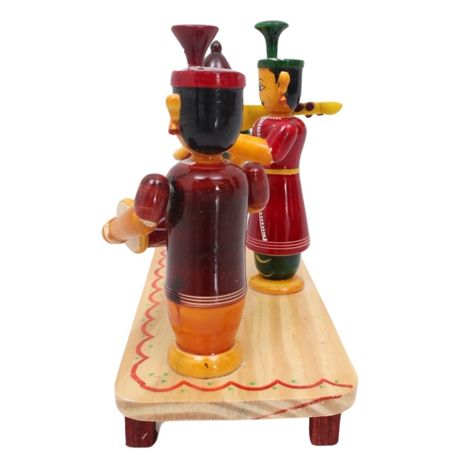 IndiaFx Handcrafted Etikoppaka Burrakatha Set | 22 CM