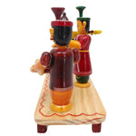 IndiaFx Handcrafted Etikoppaka Burrakatha Set | 22 CM