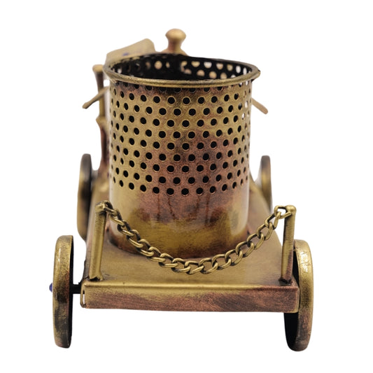 Handmade Metal Train Candle Holder Vintage Decor Showpiece