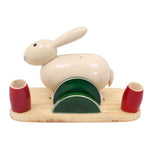 IndiaFx Handcrafted Etikoppaka Pens and Card Holder Stand | 14 CM | Rabbit