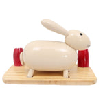 IndiaFx Handcrafted Etikoppaka Pens and Card Holder Stand | 14 CM | Rabbit