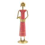 Handmade Tribal Lady Candle Holder Metal Figurine Decor