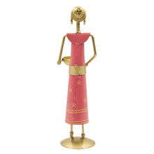 Handmade Tribal Lady Candle Holder Metal Figurine Decor