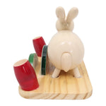 IndiaFx Handcrafted Etikoppaka Pens and Card Holder Stand | 14 CM | Rabbit