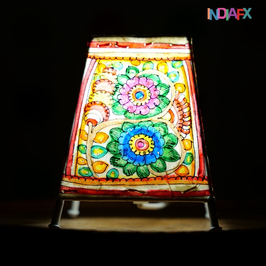 Tholu Bommalata Leather Lamp - Hand-Painted by Andhra Artisans (13cm)