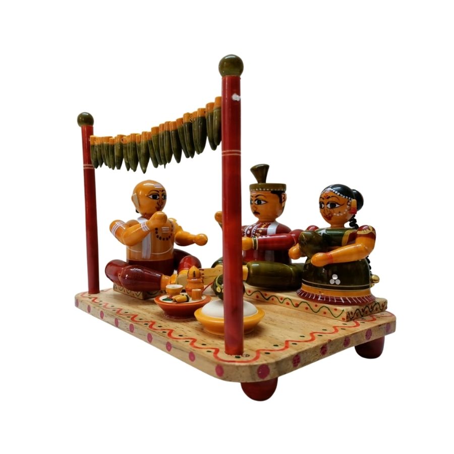 Indiafx Hand Crafted - Etikoppaka Toy - Beautiful Marriage Mandapam