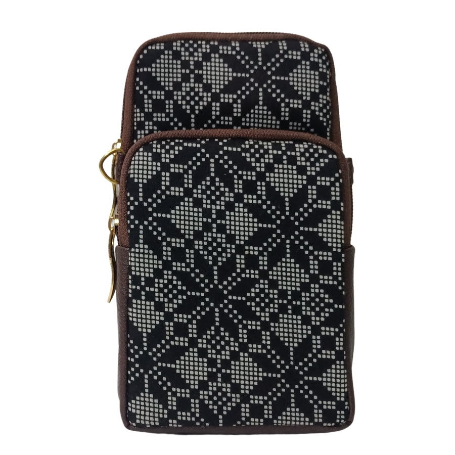 Ikkat Printed Cell Phone Sling Bag