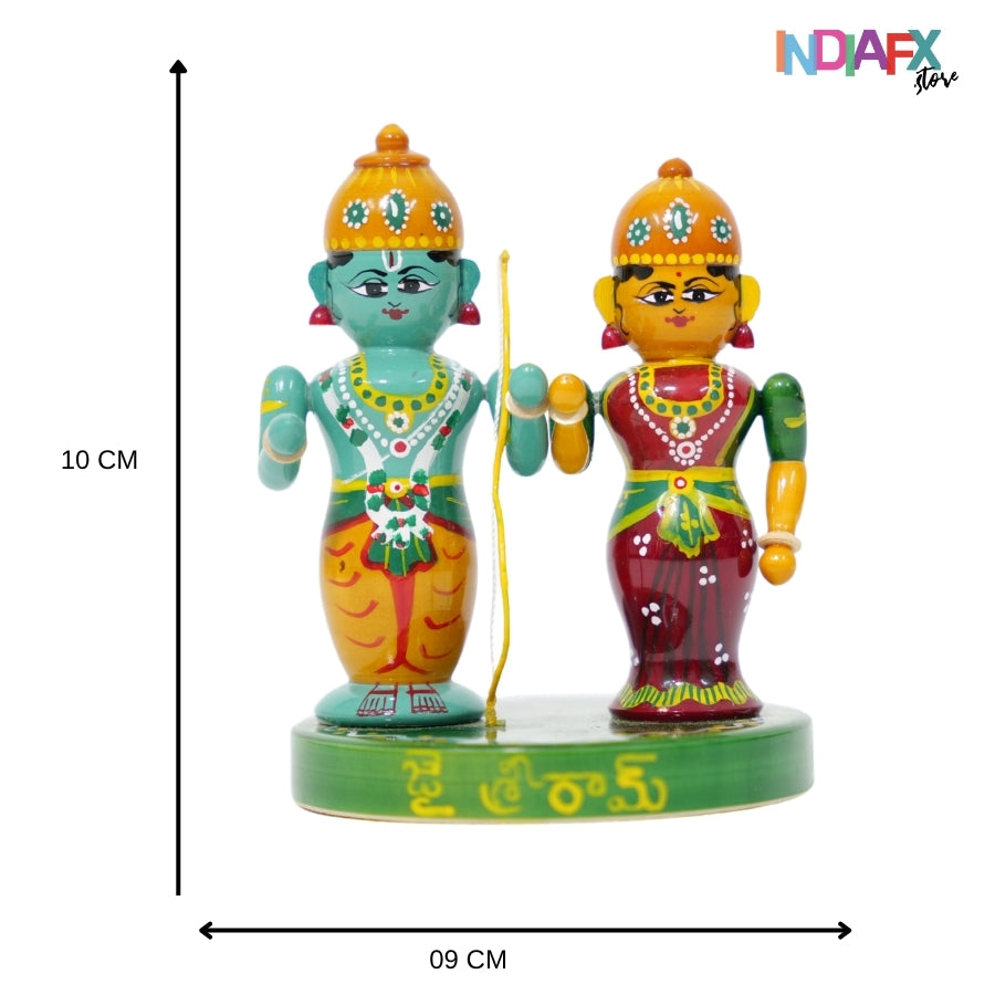 Handcrafted Rama & Seetha Idol – Pure Etikoppaka Magic
