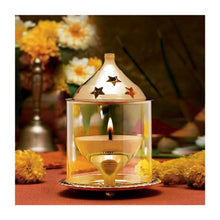 Brass Akhand Diya With Borosilicate Glass