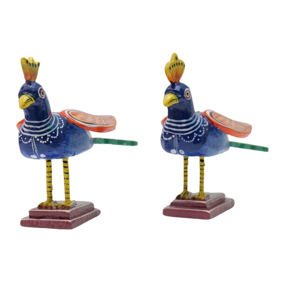 IndiaFx Handcrafted Kondapalli Peacock Set