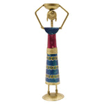 Handmade Tribal Lady Head Candle Holder Metal Figurine Decor