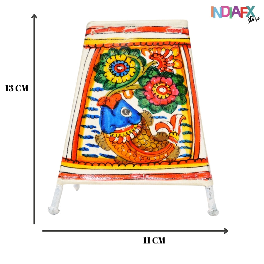 Tholu Bommalata Leather Lamp - Hand-Painted by Andhra Artisans (13cm)