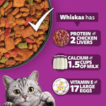Whiskas Dry Cat Food Chicken Flavour | Daily Nutrition Meal for Adult Cats | 3 kg