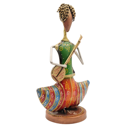 Handmade Tribal Musician Figurine Folk Art Dancing Showpiece