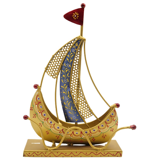 Handmade Artistic Boat Figurine Ethnic Home Decor Accent