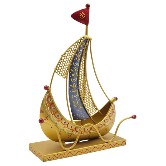 Handmade Artistic Boat Figurine Ethnic Home Decor Accent