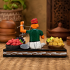 Beautiful handcrafted wooden vegetable vendor showpiece Handmade by Women Self H