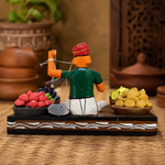 Kondapalli Wooden Vegetable Vendor Showpiece