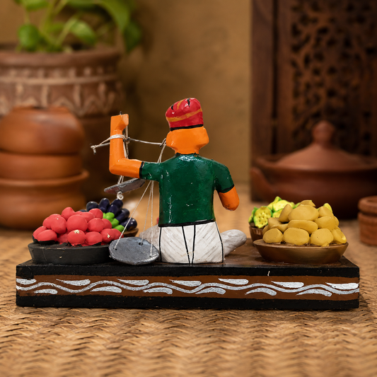 Kondapalli Wooden Vegetable Vendor Showpiece