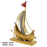 Handmade Artistic Boat Figurine Ethnic Home Decor Accent