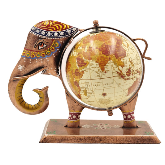 Handcrafted Elephant Globe Showpiece Artistic World Decor