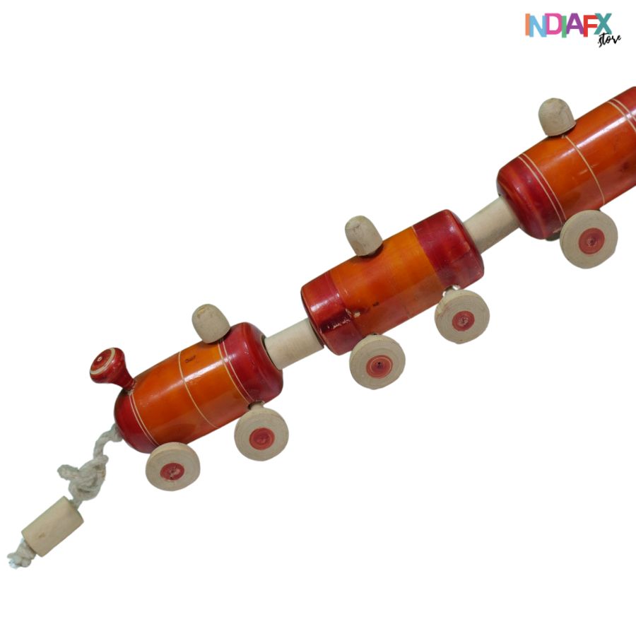IndiaFx Handcrafted Etikoppaka Train Showpiece Toy