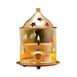 Brass Akhand Diya With Borosilicate Glass