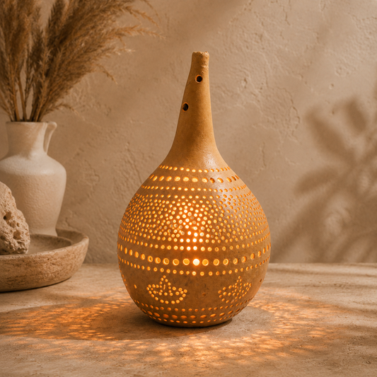 Handcrafted Bottle Gourd Hanging Lamp Open-Cut Ambient Light Decor