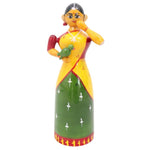 IndiaFx Handcrafted Etikoppaka Parrot Lady Showpiece Toy | 6 In