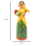 IndiaFx Handcrafted Etikoppaka Parrot Lady Showpiece Toy | 6 In