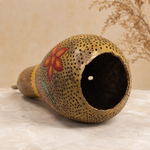 Natural Bottle Gourd Lamp Handpainted Flower Pattern Light