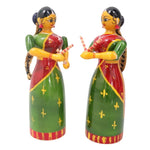 IndiaFx Handcrafted Etikoppaka Kolatam Lady Pair