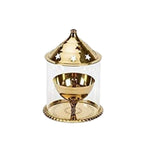 Brass Akhand Diya With Borosilicate Glass
