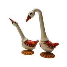 Indiafx Hand Crafted - Etikoppaka Toy - Beautiful Swan Pair For Home Decor
