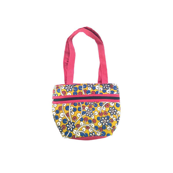 Women's multicolored beautiful Ethnic Kalamkari hand bag Handmade by Women Self