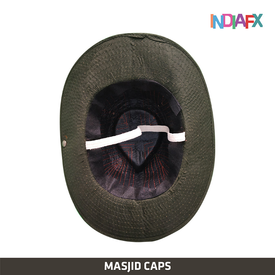 Cotton Dark Green colored Cap& Hat Handmade by Women Self Help Group's
