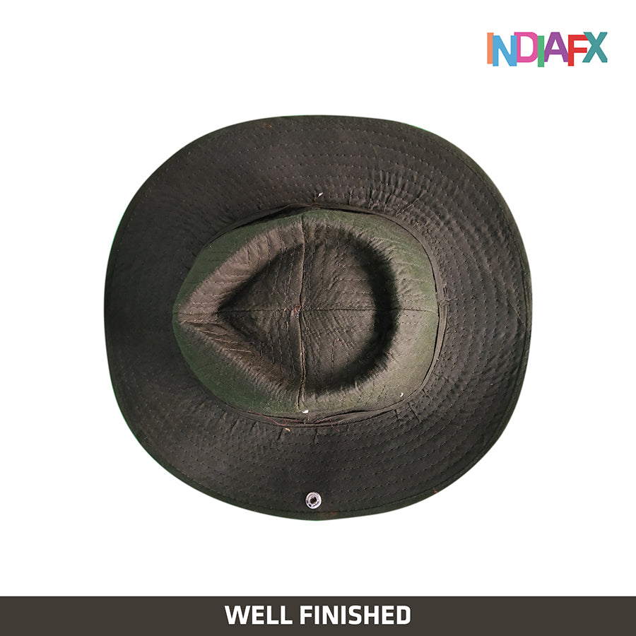 Cotton Dark Green colored Cap& Hat Handmade by Women Self Help Group's