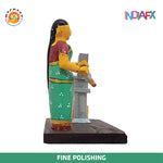 wooden handcrafted woman with handpump home decor showpiece (Drawing Water Handp