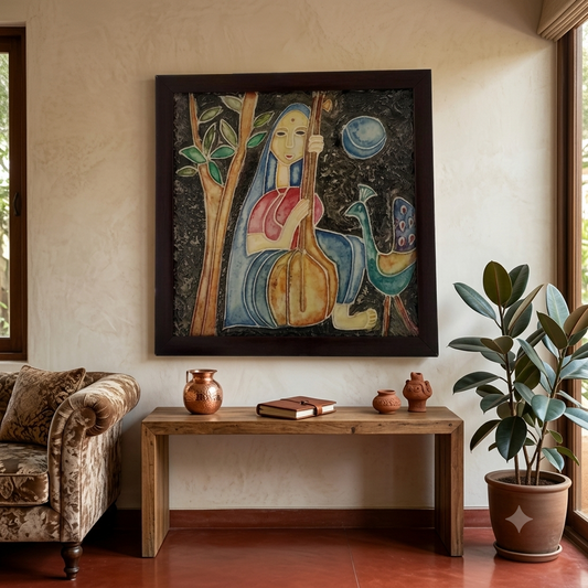 Handmade Oil Painting Frame Ethnic Art by Women Artisans
