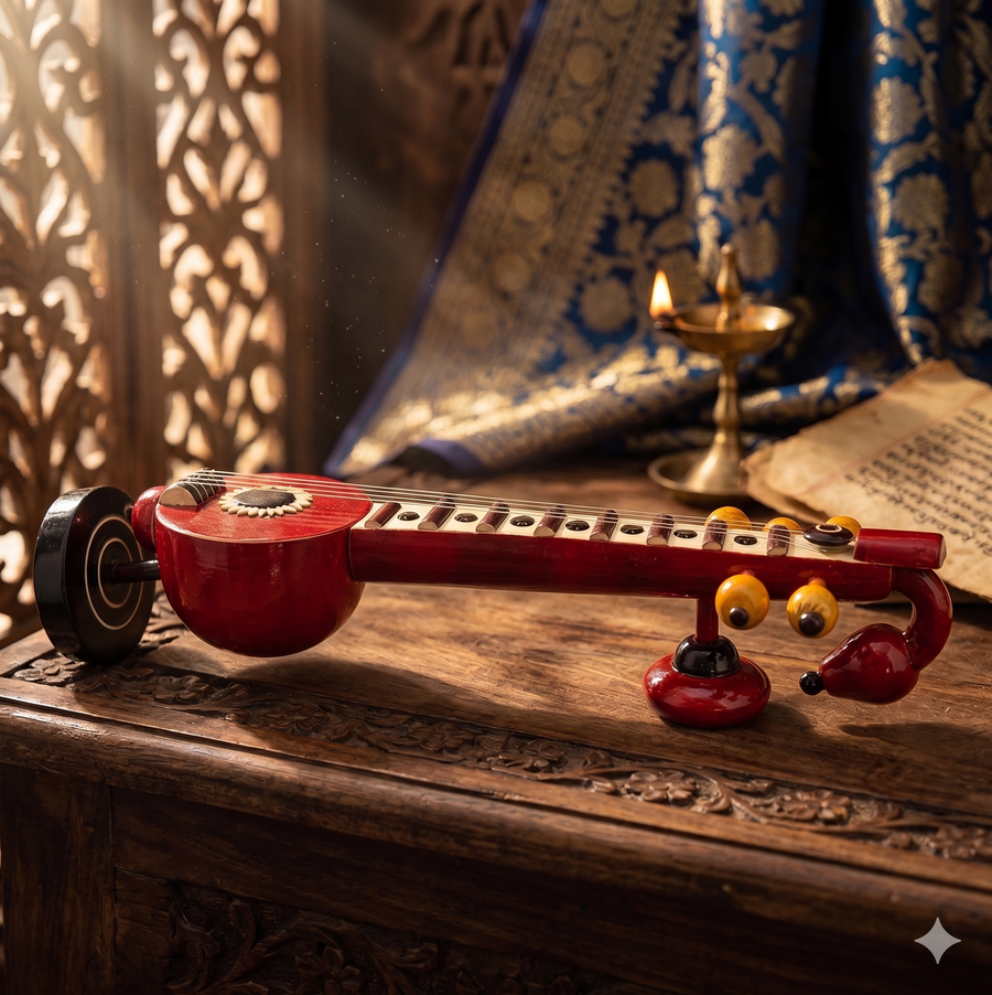 Etikoppaka Special Showpiece Wooden veena Toy for Kids