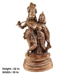 Eternal Love in Divine Form – Handcrafted Radha Krishna Brass Idol