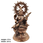 Divine Wisdom for Your Space – Handcrafted Saraswati Devi Brass Idol
