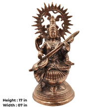 Divine Wisdom for Your Space – Handcrafted Saraswati Devi Brass Idol