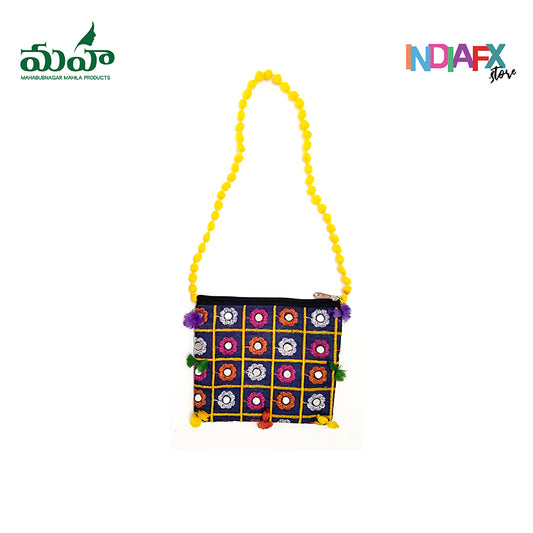 🌈 IndiaFx Multicolored Glass Work Sling Bag | Perfect Gift & Shagun Item