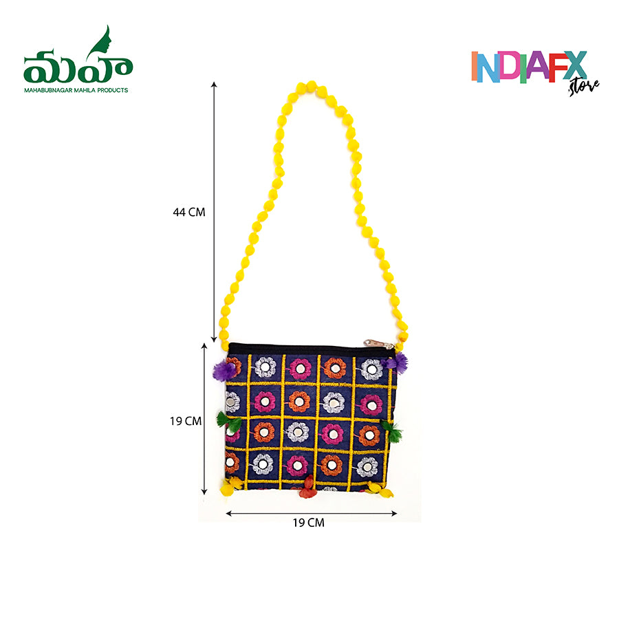 Multicoloured Glass work Sling Bag - Gift and Shagun Items. Cell Phone pouch