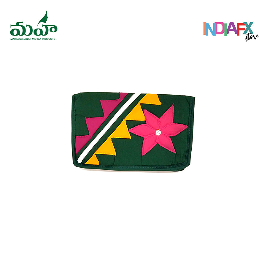 Ladies Casual Clutch Purse | Green & Yellow