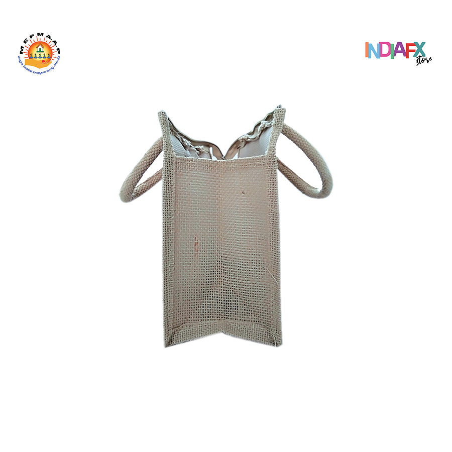Jute Lunch Bag, Smily Bag, E-commerce Friendly Bag Handmade by Women Self Help